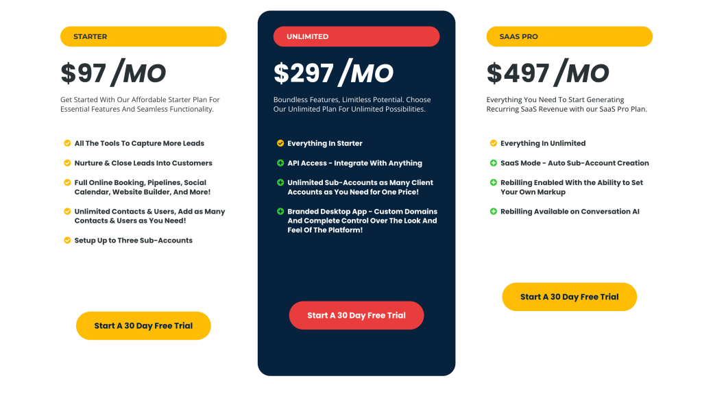 go high level pricing